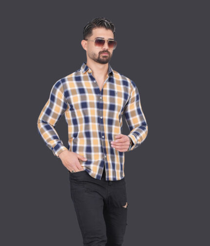 پیراهن چهار خونه نخ پنبه عمده
